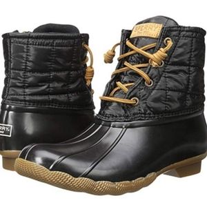 SPERRY black/black quilted duck boots ***NEW